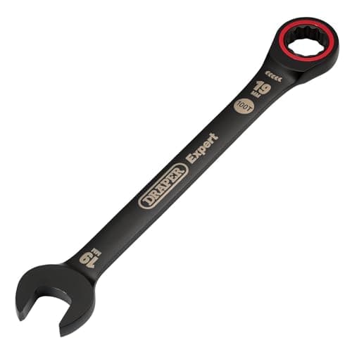 Image of Draper 03892 Expert HI-TORQ Metric Ratchet Combination Spanner, 19mm, Black