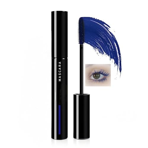 Image of Navy Blue Waterproof Tubing Mascara – Volumizing & Curling for Luscious Lashes – Smudge-Proof, Long-Lasting Eye Makeup, Bold Lash Styles, Easy Removal for Older Women & Sensitive Eyes (Blue)