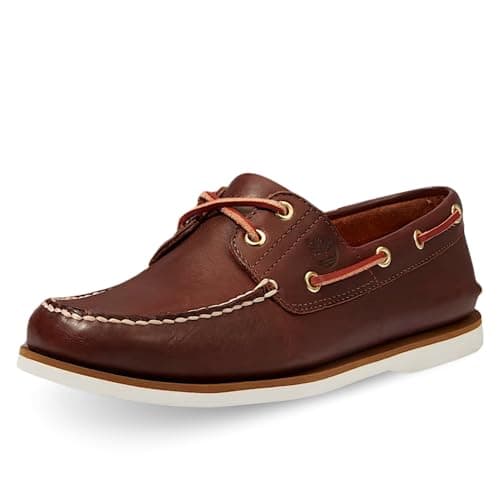 Image of Timberland Mens Classic Boat Full Grain Leather Mid Brown Shoes 7 UK