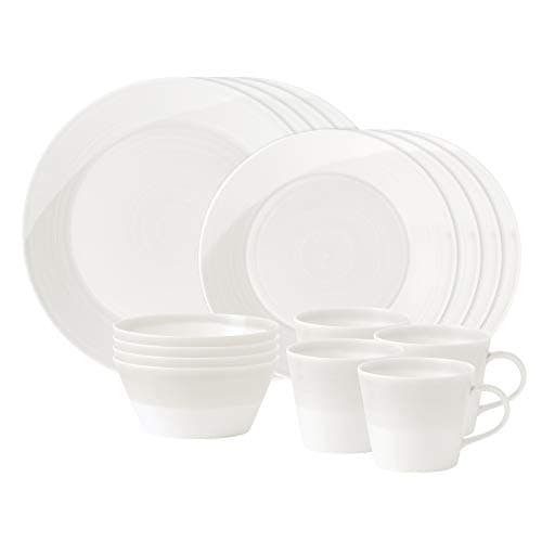 Image of Royal Doulton 1815 1815TW25098 16 Pc Dinnerware Set, White, Porcelain