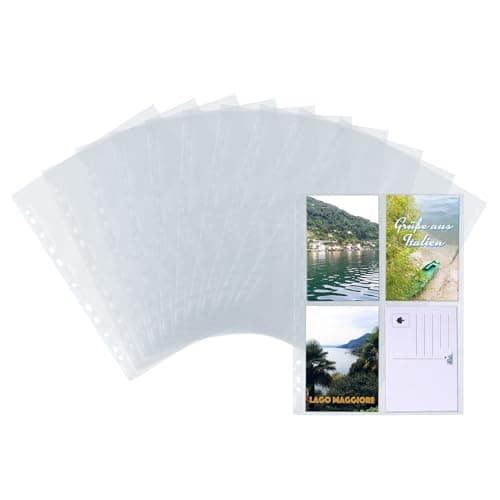 Image of HERMA Photo Pockets for Ring Binder Albums, Acid Free, 10 x 15 cm / 4 x 6 inch Portrait Format, 40 Pockets, Clear Transparent