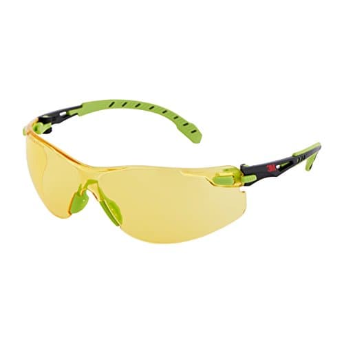 Image of 3M Solus Safety Glasses, Green/Black frame, Scotchgard Anti-Fog, Amber Lens, S1203SGAF-EU