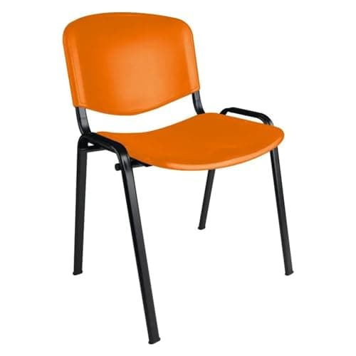 Image of Topsit Visitor Chairs Stackable Conference Chair with Plastic Seat and Backrest (Orange)