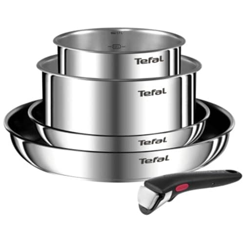 Image of TEFAL L897S574 Ingenio Emotion 5-piece Set - Induction Compatible, Variety Pack, Silver