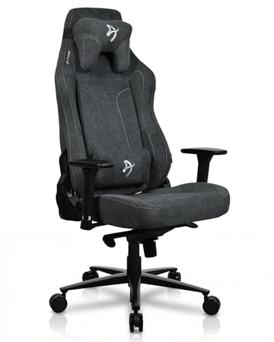 Image of Arozzi Vernazza XL Soft Fabric Leather Ergonomic Office and Gaming Chair with High Backrest Recliner Swivel Tilt Rocker Adjustable Height and Adjustable Lumbar and Neck Support - Dark Grey