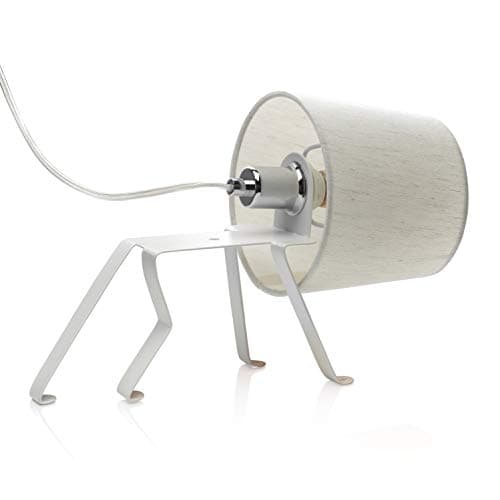 Image of Auraglow Mysa Dog Design White Metal Frame Cute Lamp for Children’s Room, Bedside Desk Table Lamp/Light - Table Lamp Only