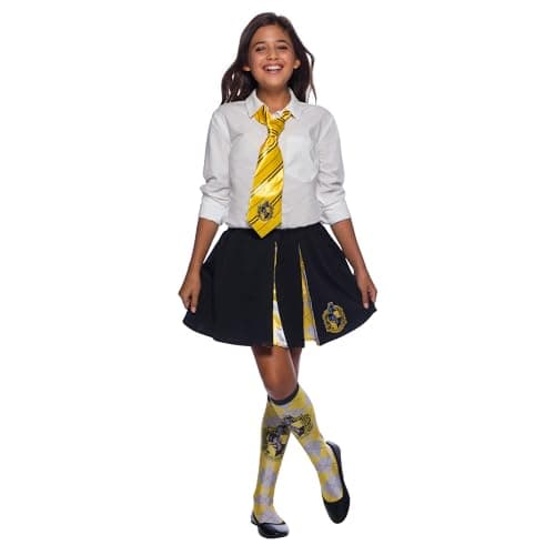 Image of Rubies Official Harry Potter Hufflepuff Deluxe Tie, Costume Accessory Adults/Childs One Size Age 6 Years Halloween
