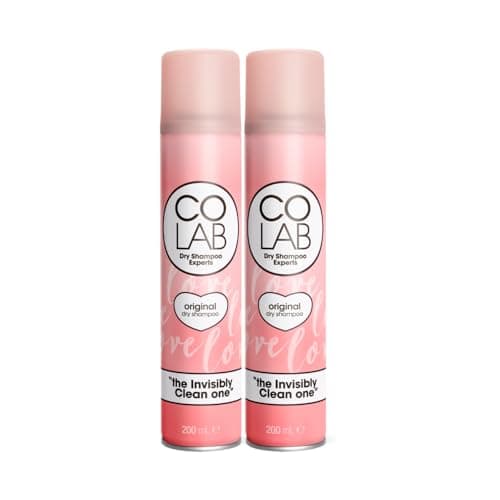 Image of COLAB Dry Shampoo, Original, 200ml, Pack of 2 - No White Residue, No Fuss, All Hair Types, Fresh Scent