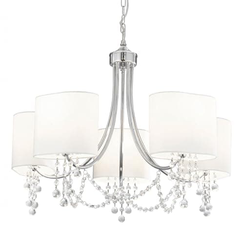 Image of Searchlight 5 Lights Traditional Chrome Ceiling Fitting Pendant Chandelier Light