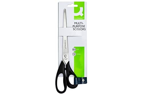 Image of Q-Connect Ergonomic All Purpose Scissors 255mm Stainless Steel Blades Black Handle KF02340