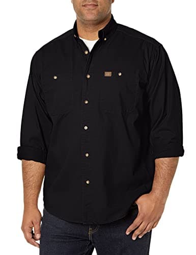 Image of Wrangler Men's Logger Twill Long Sleeve Workshirt SHIRT, Black, XL Tall