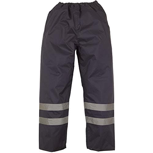 Image of Yoko Mens Hi-Vis Waterproof Contractor Trousers (XL) (Navy Blue)