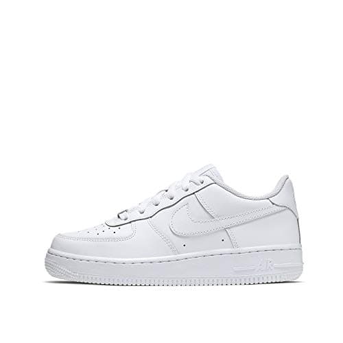 Image of Nike Unisex Air Force 1 (Gs)' Basketball Shoes, White White White White 117, 5 UK