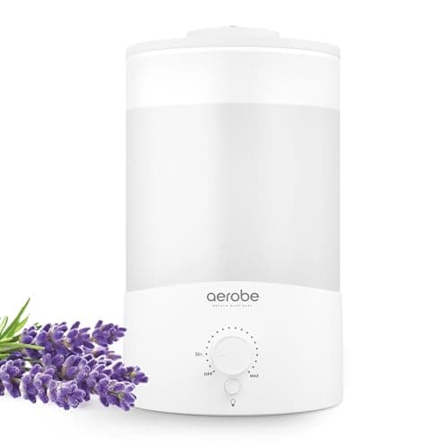 Image of Aerobe Humidifier for Bedroom with Night Light & 12 Extra Filters, 500ML Cool Mist Humidifiers for Home and Plants, Humidifiers for Baby with 12~16 Working Hours, Waterless Auto-Off Mini Humidifier