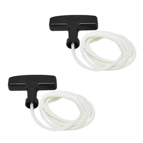 Image of 2 Pcs Recoil Lawn Mower Starter Handle with Starter Rope, 134mm Length Universal Petrol Engine Pull Cord with Starter for Trimmer Edger Chainsaw Brush Generator Cutter