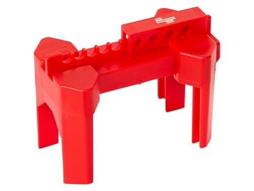 Image of The Workplace Depot Adjustable Ball Valve Lockout – Fits Valves 0.5”–2.5”, High-Strength Polypropylene Valve Isolation Device – Tool-Free Industrial & Commercial Maintenance with 4 Padlock Holes