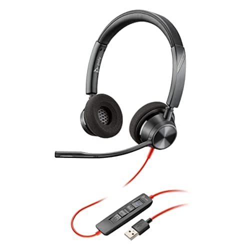 Image of Plantronics – Blackwire 3320 USB-A (Poly) – Wired, Dual-Ear (Stereo) Headset with Boom Mic – USB-A to connect to your PC and/or Mac – Works with Teams, Zoom, & more