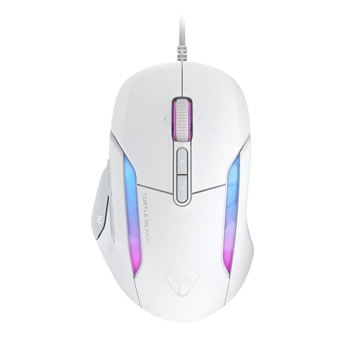 Image of TURTLE BEACH Kone II – Wired Ergonomic RGB Gaming Mouse, 26K DPI Optical Sensor, 100M Click Life Optical Switches, 23 Customizable Inputs, 4D Scroll Wheel, Pure PTFE glides - Arctic White