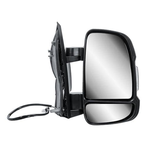 Image of Driver Right Side Door Wing Mirror O/S Electric and Heated with Temperature Sensor Manual Folding Short Arm for Fiat Ducato Peugeot Boxer Citroen Relay 2006 to 2023 Vauxhall Movano 2019-2023