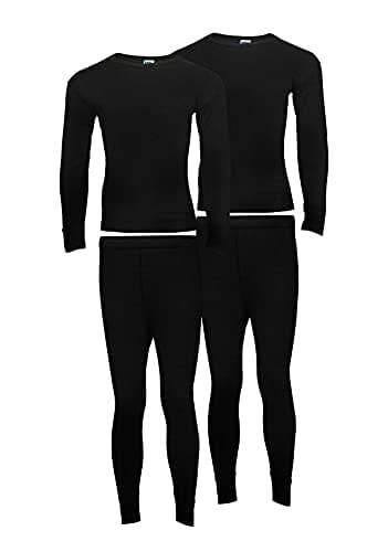 Image of Heat Stoke®️ Pack of 2 Men's Thermal Long Johns Trouser Warm Base Layer Black Charcoal White S,M,L,XL,XXL (BLACK, L)
