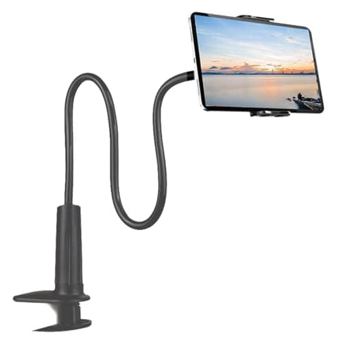 Image of AWXYZ Gooseneck Tablet Holder, Flexible Tablet Stand,Lazy Arm Tablets Mount 360 Adjustable Holder Clamp Bracket Bed for iPad Smartphone 4.7-10.1''