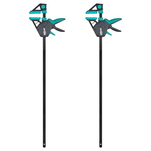 Image of wolfcraft 2 one Hand Clamps PRO Ergo - Clamping Pressure 150 kg - 8677060 The Convenient clamp for All-Round use - 700 mm Clamping Width - Made in Europe
