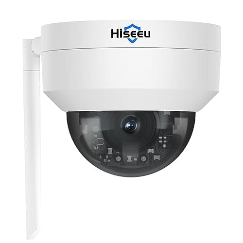 Image of Hiseeu 5MP Security Camera Outdoor, 360°PT Dome Camera with HD Night Vision,Wireless WiFi CCTV Home Security with Instant App Alarm,2-Way Audio,Work CCTV System