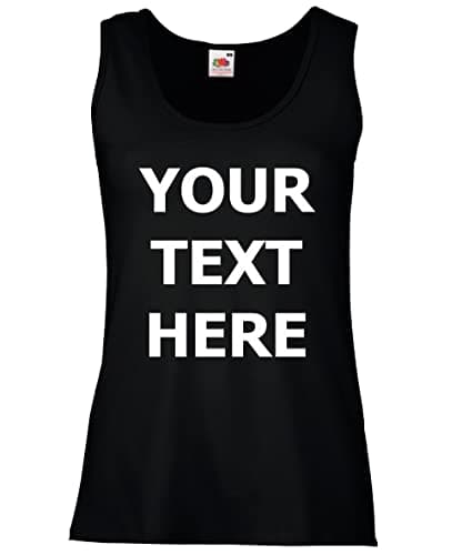 Image of Personalised Vest Tops for Women - Gym Vest Tank Tops Women, Running Vest Womens Tops, Bride T-Shirt Hen Party Accessories, Hen Party Tank Top, Personalised Hen T Shirt Printing Black