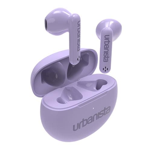 Image of Urbanista True Wireless Earbuds, Bluetooth 5.3 Earphones, IPX4 In Ear Headphones, Ear Buds with Dual Microphones, 20 Hr Playtime, Touch Controls, TWS USB C Charging Case, Austin, Purple
