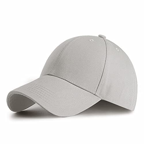 Image of HGDGears Plain Baseball Cap Snapback for Men - Classic 6 Panel Adjustable Sport Casual Sun Visor Hat (LightGrey)