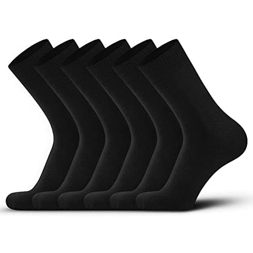Image of DarkCom Men's Smart Dress Socks, Black, 6-Pairs, Soft Breathable Man's Gift, (9-11 UK)