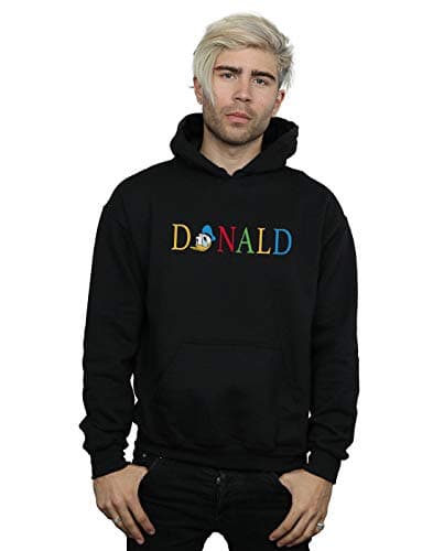 Image of Disney Men's Donald Duck Letters Hoodie Black XXXXX-Large