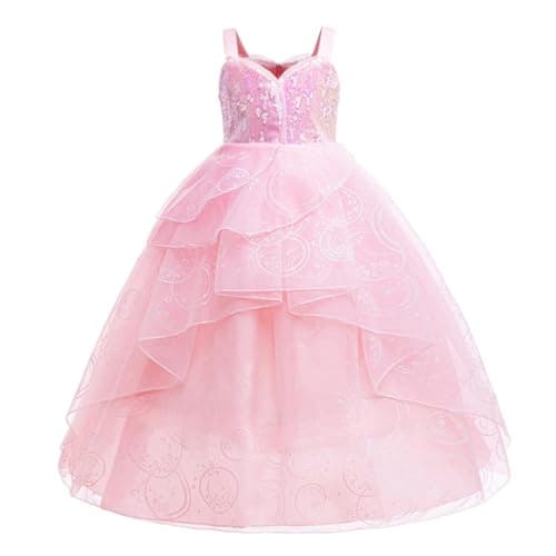 Image of Lito Angels Girls Pink Princess Costume, Fancy Dress Sequin Tulle Ball Gown for Kids Birthdays Party Weddings Special Occasion (Ages 9-10 Years)