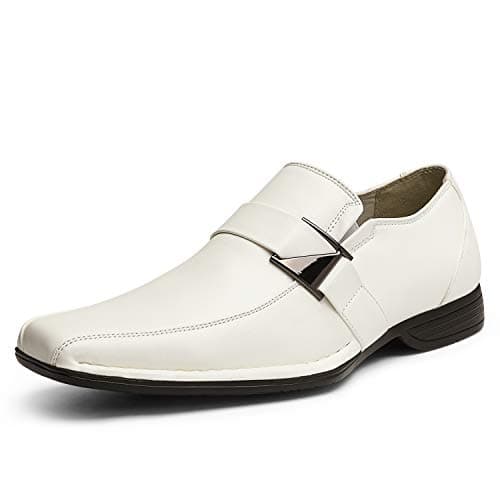 Image of Bruno Marc Men's Giorgio Leather Lined Dress Loafers Shoes,Size 9,White,Giorgio-3