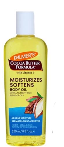Image of Palmer’s Cocoa Butter Formula Moisturising Body Oil 250ml with Vitamin E and Cosmetic Spatula – Fast-Absorbing, Non-Greasy Hydration for Dry.