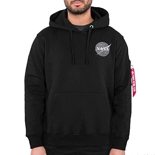 Image of Alpha Industries Space Shuttle Hoody Hooded Sweat for Men Black