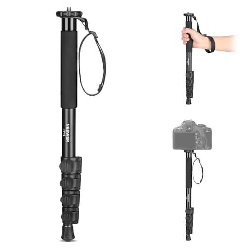 Image of NEEWER 61"/155cm Camera Monopod Stand, Aluminum Alloy Portable Travel Video Monopod Pole with 1/4" 3/8" Screw Adapter for DSLRs Camcorder, Professional Photography Accessories, Max Load 17.6lb, TP41