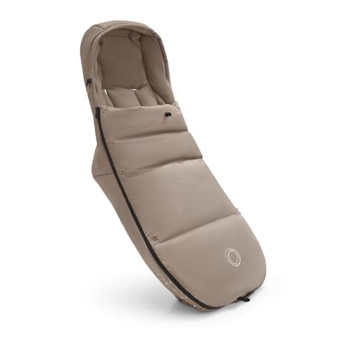 Image of Bugaboo Winter Performance Footmuff for Winter and Extreme Weather, Must-Have Pushchair Accessory with Hood, Shoe Shield and Two-Way Zipper, Warm Cosy Toes in Dune Taupe