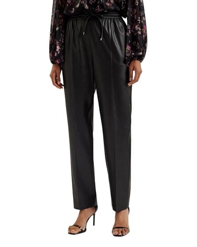 Image of Ted Baker London Charros-Faux Leather Slim fit Jogger, Black