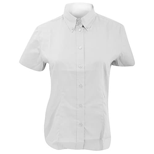 Image of Kustom Kit Ladies Corporate Oxford Short Sleeve Shirt, White, Size 20