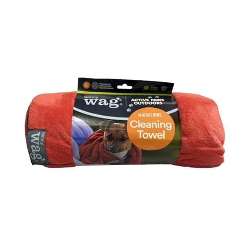 Image of Henry Wag Red Pet Cleaning Towel - Soft & Highly Absorbent Microfibre, Muddy Pet Accessories, Quick Drying - Designed for Dogs - GRS Recycled Polyester - Large (150 x 100cm)