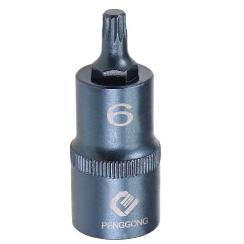 Image of Juttzzei Spline Bit Socket, 1/2" Drive x M6 (6mm) Triple Square Spline Bit Socket, 6mm Allen Key Socket Multiple Teeth, Premium S2 Steel M6 Spline Bit with 2" Length for Torque Wrench, Ratchet Wrench