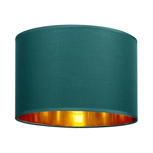 Image of GIGGI Fabric Lamp Shades with Golden Inner, 10" Green Lampshades for Ceiling Lights, Table Lamps & Floor Lamps, Light Shade Ceiling for Living Room, Bedroom, Kitchen, Hallway, Office, Home Décor