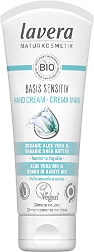 Image of lavera basis sensitiv Hand Cream - natural cosmetics - vegan - certified - organic aloe vera & organic shea butter - 75ml