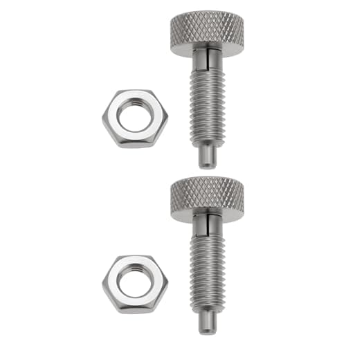 Image of LT Easiyl 2Pcs M8x1.25 Self-Locking Spring Plunger with Knurled Handle Stainless Steel for Chassis Cabinets Appliances Automobiles