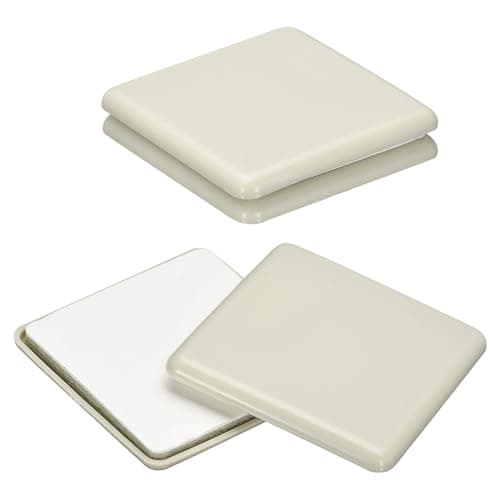 Image of sourcing map Furniture Sliders, 4Pcs 2 1/2" - Plastic Self-adhesive Square Sliding Pads, Chair Glides for Carpeted Tile Vinyl Hardwood Floors (Grey)