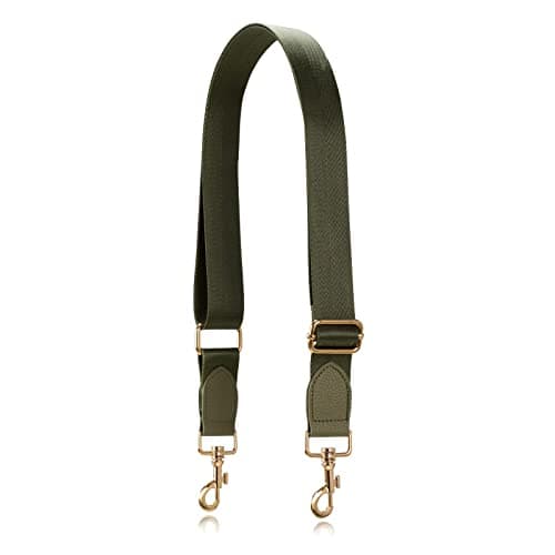 Image of Allzedream Wide Replacement Strap for Handbag Shoulder Bag Adjustable, Olive Green Gold Leather, M, Classic
