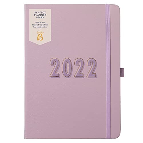 Image of Busy B Perfect Planner A5 Week to View Diary January to December 2022 - Lilac Faux Leather Week to View Planner with Stickers & Tear-Out Lists