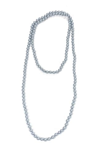 Image of Caprilite 150cm Long multi layer Pearl Necklace Beaded Chain Wedding Bridal Gift UK (Silver/Grey)