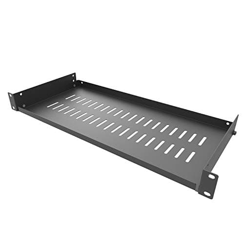 Image of Jingchengmei 19-Inch 1U 8 Inch (203 mm) Depth Disassembled Vented Adjustable Cantilever Server Rack Shelf for Network AV Equipment Rack and Cabinet (1U8V 2)